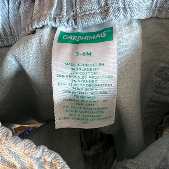 Garanimals Kids Blue and Green Shorts 3pk  | 3-6 Months - Picture 12 of 12